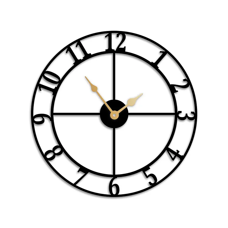 Classic Silent Metal Wall Clock with Latin Number