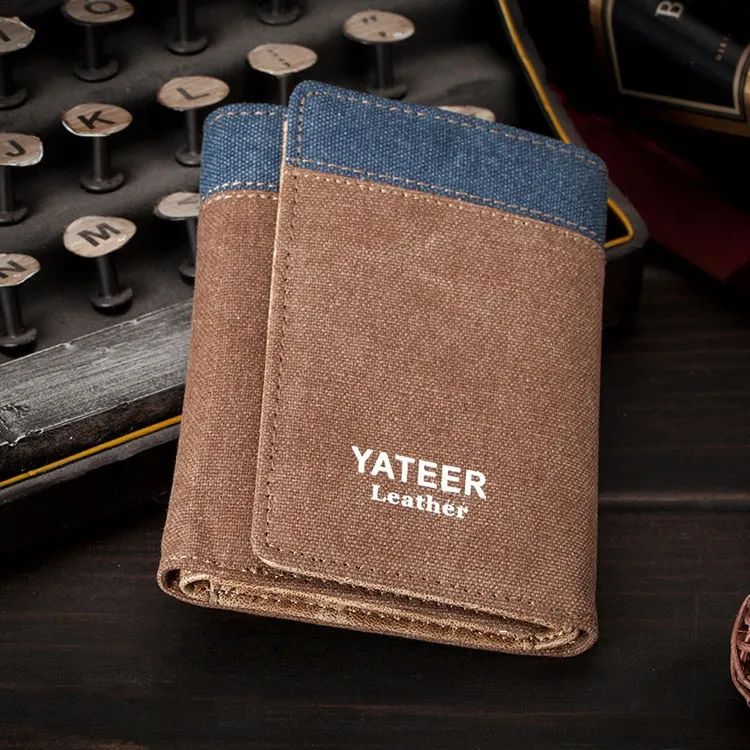 Retro Men's Wallet Business ID Card Holders Purse Small Leather Card Wallets Short Bifold Wallet for Men Slim Purses Male Wallet