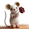 Felt Mouse Ornaments Cute Charming Handmade Valentine Felt Mice Figurines Valentines Day Gift Animal Decoration for Easter Gifts Wedding Party Supply