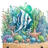 (US Local)Marine Animal DIY Diamond Painting Hanging Hook No Hole Punching Wall Decoration