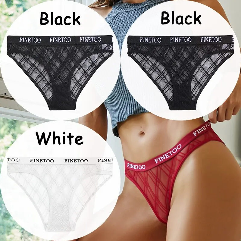 Billionm Lace Panties Women's Underwear Perspective Sexy Panties Female Underpanties Mesh Briefs Girls Intimates Lingerie M-XXL