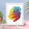 12pcs Flower DIY Mini Round Diamond Painting Set Decor No Frame 15x18cm