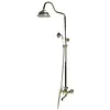 [US Local Warehouse] Antique Gold Shower Head Set with Knobs Mixer Tap Vintage Rainfall Showers Faucet Wear Resist for Home Bathroom Hotel SPA
