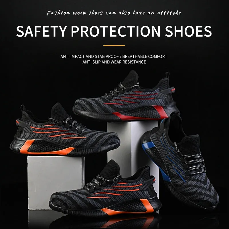 Men Work Safety Shoes With Steel Toe Ankle Boots Male Indestructible Work Shoes Men Sneakers Lightweight Men Shoes Safety Boots