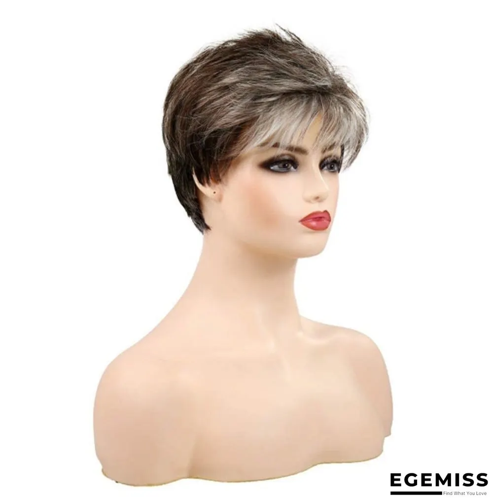 Fashion Wig Short Hair Ladies Brown Gradient Headgear | EGEMISS