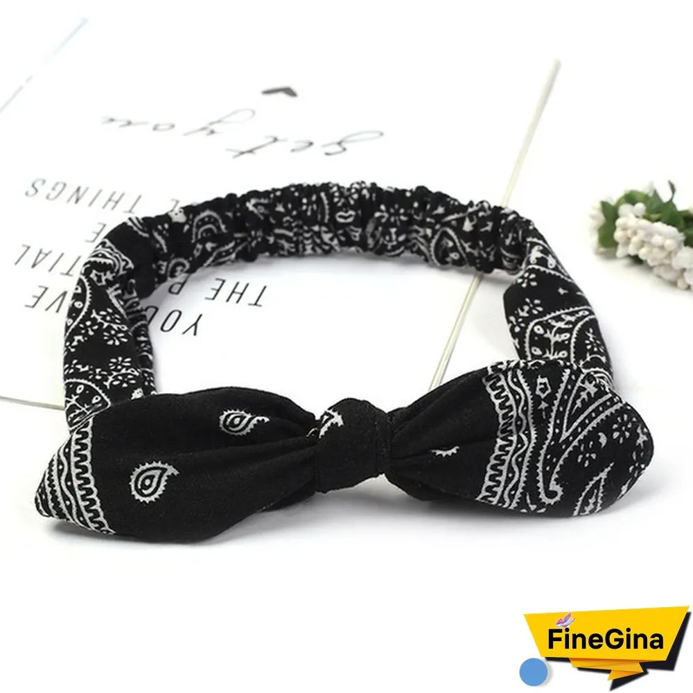 Bohemian Girls Hairband Hair Accessories Print Headbands Vintage Women Headband Cross Top Knot Elastic Hairband Soft Bandanas
