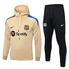 Joyfball 2024/2025 Barcelona Half-Pull Hat Style Training Suit Khaki Football Jersey 1:1 Thai Quality