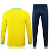 2024 Brazil Half-Pull Training Suit Yellow Football Shirt 1:1 Thai Quality