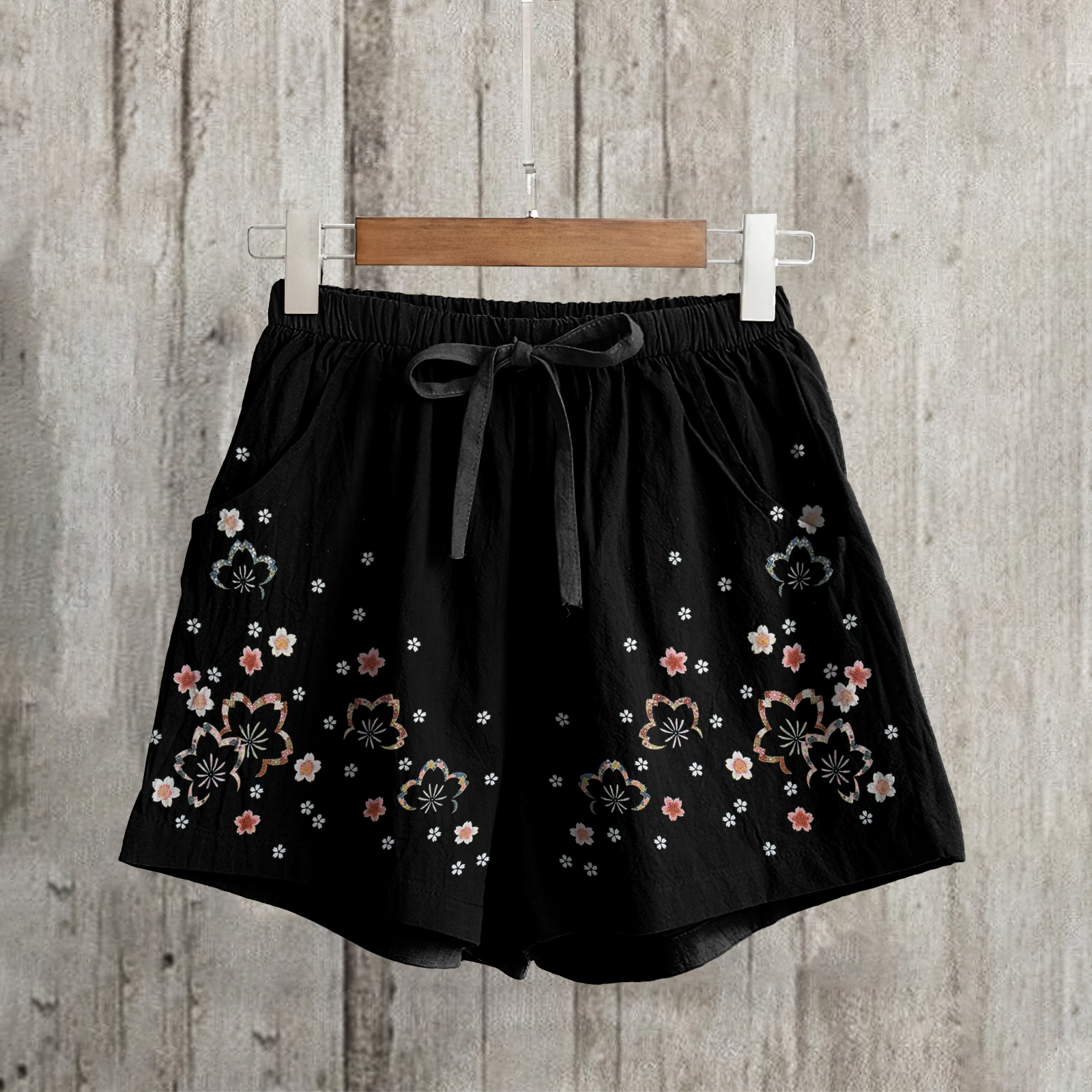 Women's Japanese Cherry Blossoms Loose Casual Short Pants