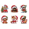 (US Local)6PCS  Xmas DIY Crystal Refrigerator Magnet for Home Decor (Christmas Dog)