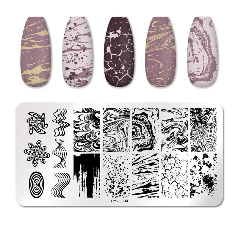 PICT YOU Nail Stamping Plates Flower Plant Pattern Nail Art Plate Stencil Stainless Steel Line Pictures Theme Image Plates Mold-Nail Inspo