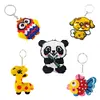 5Pcs Animals Bead Cross Stitch Keychain Kit DIY Beads Needlework Keychain Craft