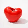 5/10 pi&egrave;ces Fourchettes &agrave; fruits en forme de coeur rouge en acier inoxydable