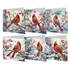 6Pcs Diamond Painting Cardinal Greeting Cards Christmas Cards