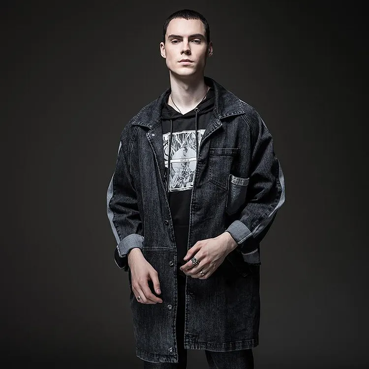 Cotton Solid Men's Denim Trucker Jacket Mens Spring Autumn Casual Slim Fit Bomber Jackets Denim Windbreaker