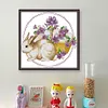 >SALE<Embroidery Eco-cotton Thread 11CT Printed Easter Bunny Cross Stitch Kit 41x39cm