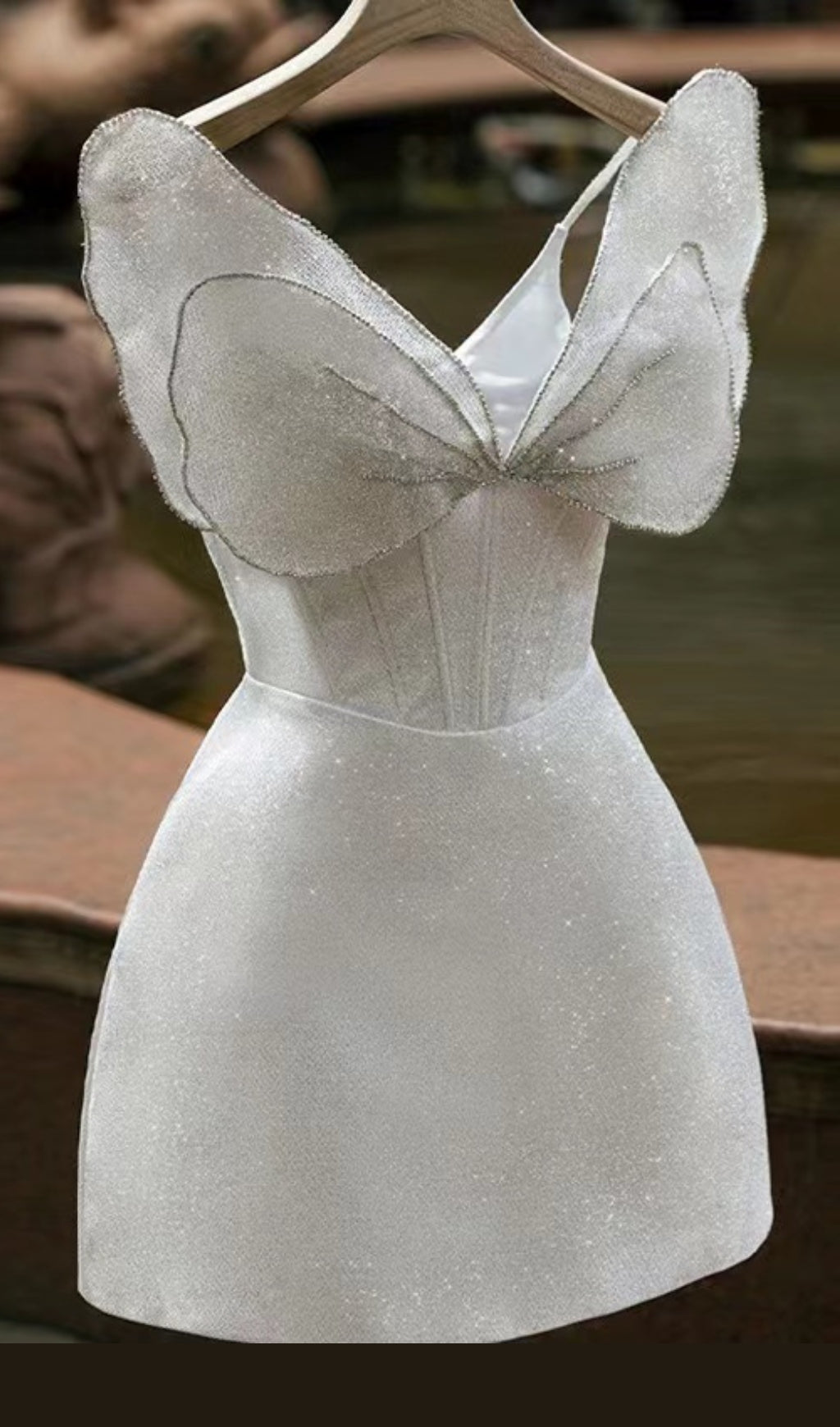 Bow Strapless Mini Dress Flowering Girl