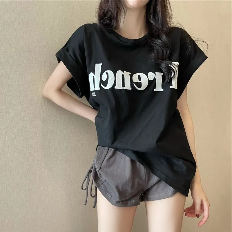 Uveng Uveng Short-Sleeved T-Shirt Female Summer 2024 New Net Red Design Sense Small Loose Chic Jacket Ins Tide