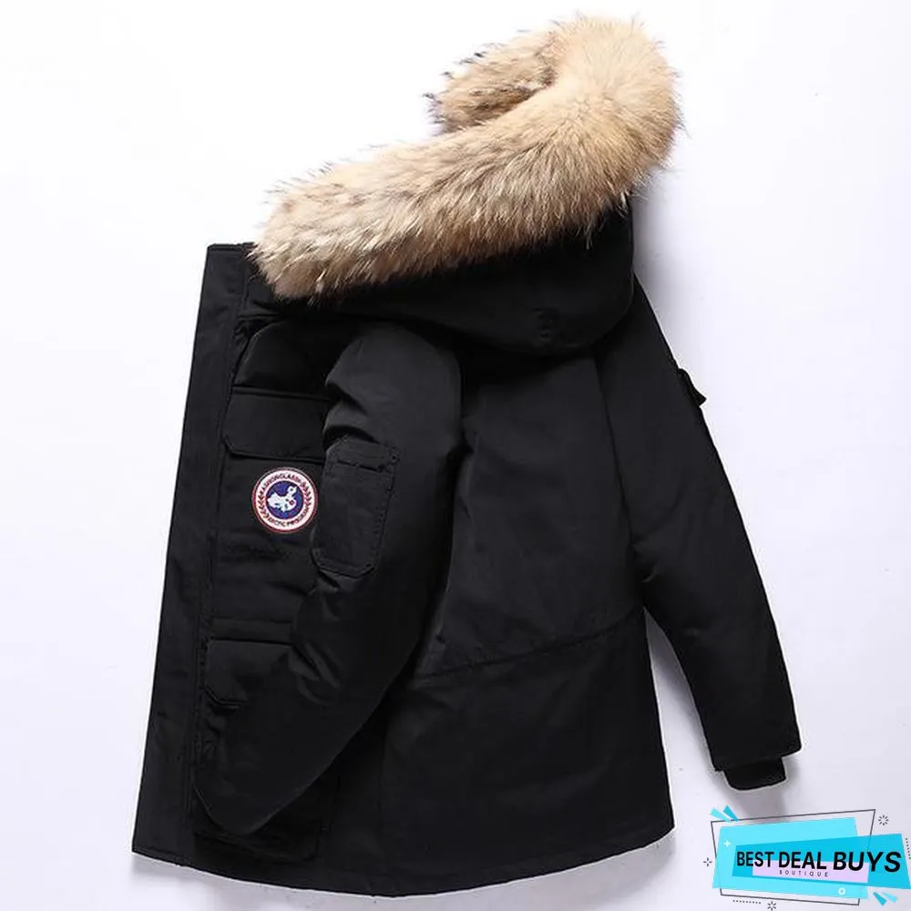 Winter Feather Men's Down Jacket Short Canada Down Jacket Outdoor Workwear Thick Warm Men's Winter Jacket