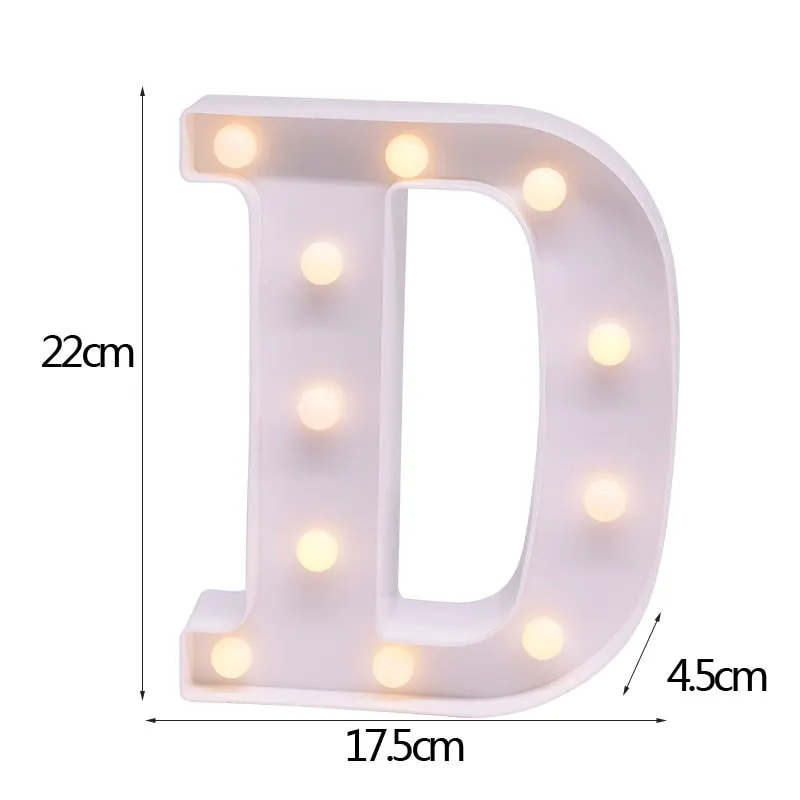 DIY LED Letter Night Light Creative 26 English Alphabet Number Battery Lamp Romantic Wedding Party Decoration