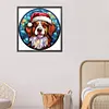 【Limited Stock Sale】Christmas Puppy Glass Painting-Paint by Numbers Acrylic Painting 40*40CM