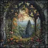 Forest Window-11CT Stamped Cross Stitch 50*50cm/19.69*19.69in