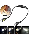 LED Neck Reading Light Flexible Book Light Adjustable Rechargeable Flashlight
