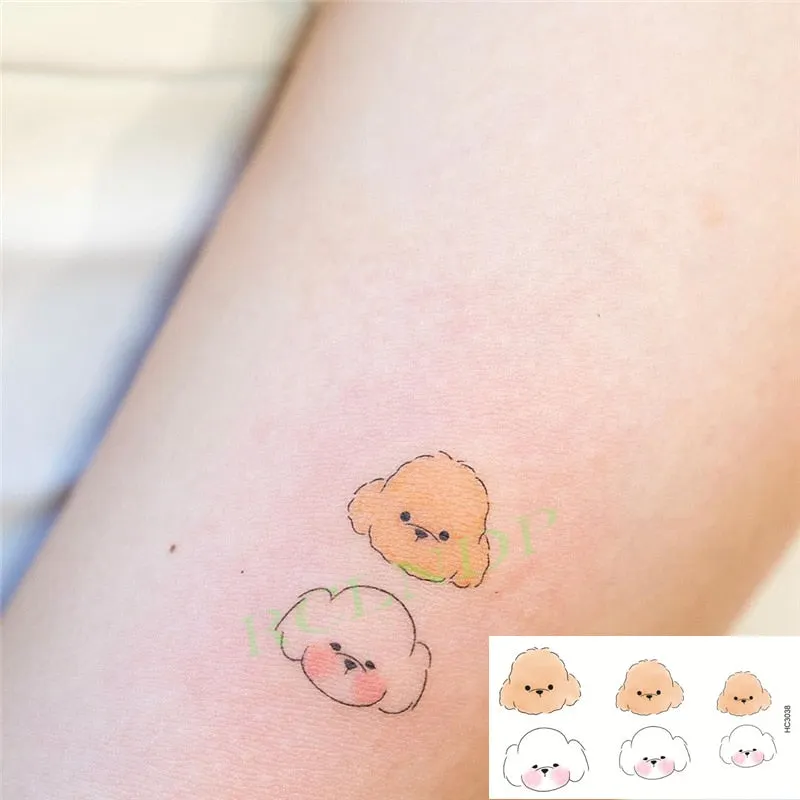 Waterproof Temporary Tattoo Sticker Cute Colorful Cartoon Bear Flash Tatoo Fake Tatto Body Art for Woman Men