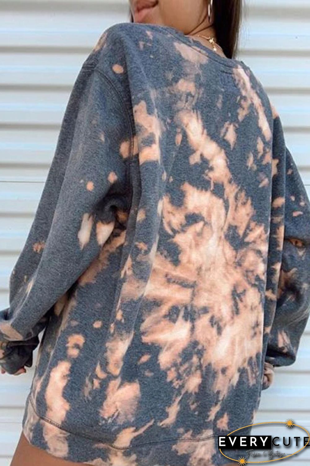 Orange Tie-dye Printed Oversized Sweatshirt