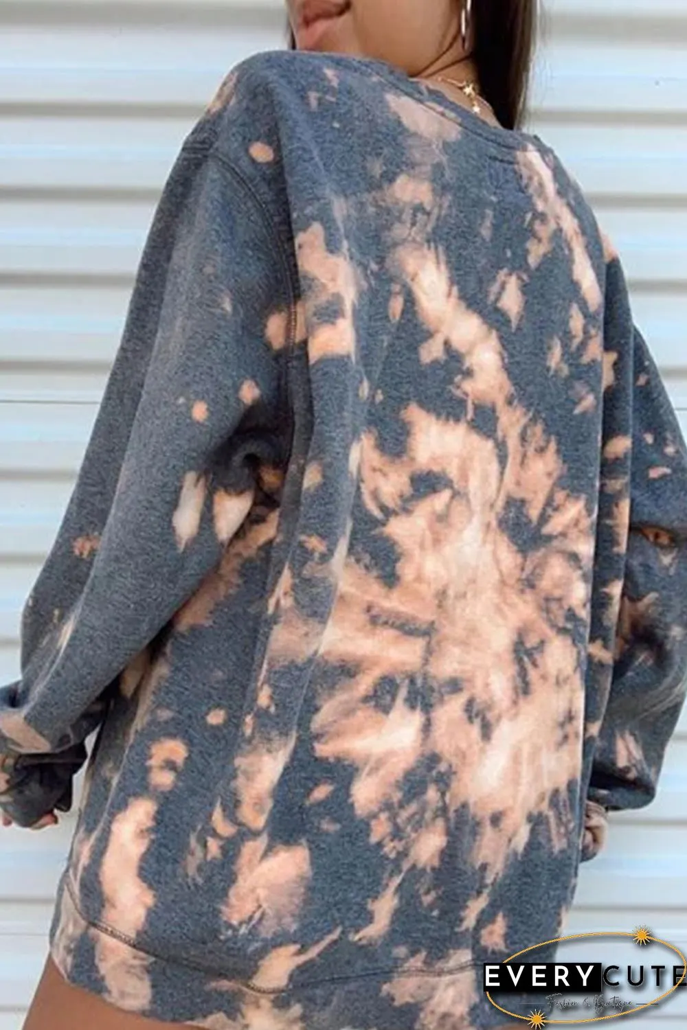 Orange Tie-dye Printed Oversized Sweatshirt