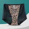 Seamless Printed One-Piece Ice Silk Hollow Lace Briefs