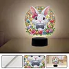 Acrylic Double Sided Bunny Diamond Painting LED Night Light for Easter Decor