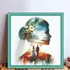 Silhouette Wedding Girl - 11CT Stamped Cross Stitch - 40*40cm