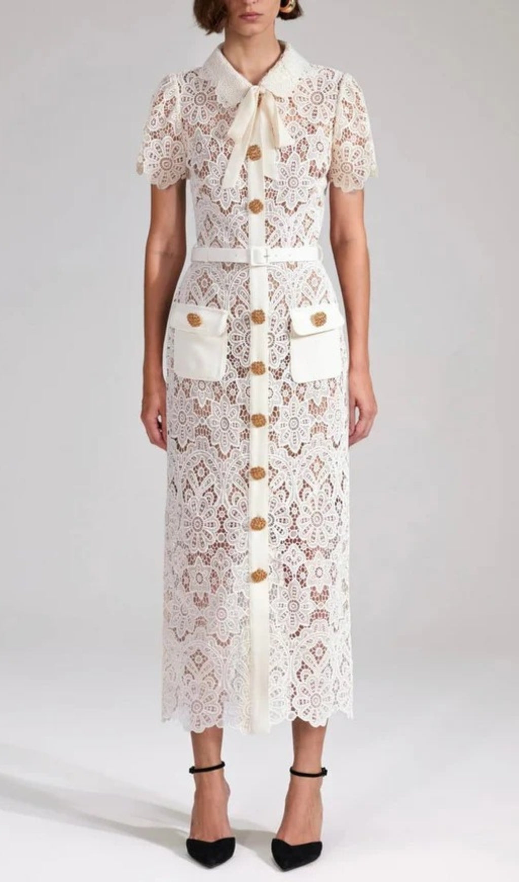 Fashionslee WomenAnnelore White Lace Dress