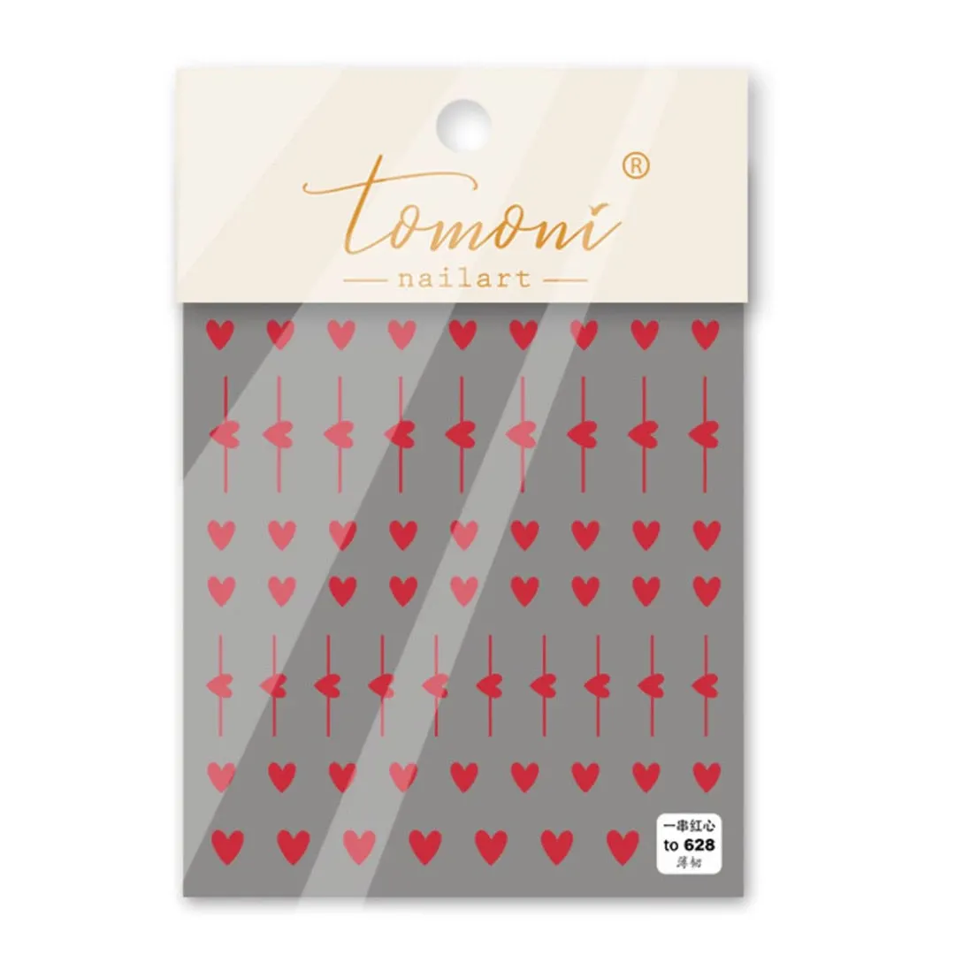 Beautizon Black and Red Hearts High Quality 3D Engraved Nail Stickers Nail Art Decorations Nail Decals Design-Nail Inspo