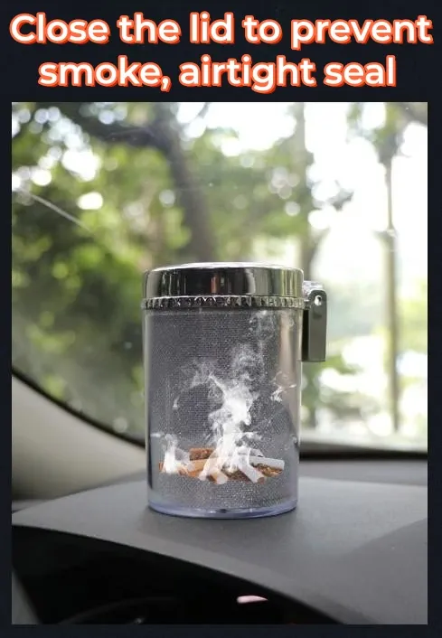 Car ashtray with LED light creative personality with cover