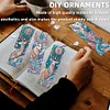 (US Local)8Pcs DIY Owl Diamond Painting Art Bookmarks with Crystal Pendants for Reading