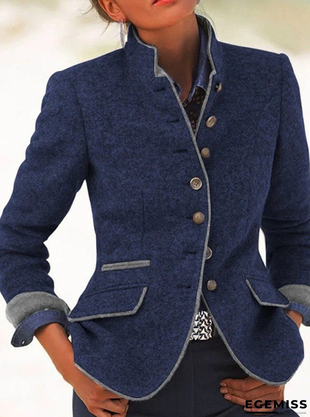 Women's Vintage Collar Long Sleeve Jacket | EGEMISS