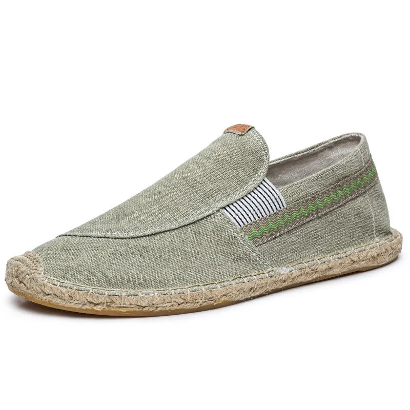 DUDELI Men Casual Shoes Luxury Brand Canvas Espadrilles Fashion Slip On Shoes Men Summer Classic Mens Canvas Shoes Lazy Flats
