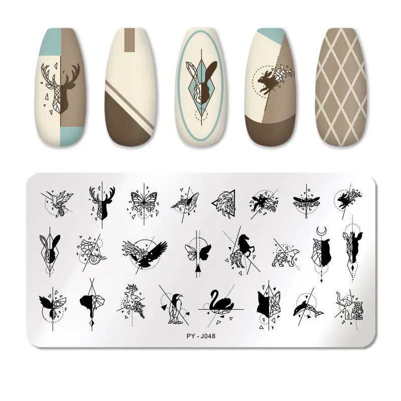 PICT YOU  Nail Stamping Plates Line Pictures Stencil Stainless Steel Nail Design for Printing Nail Art Image Plate Tool-Nail Inspo