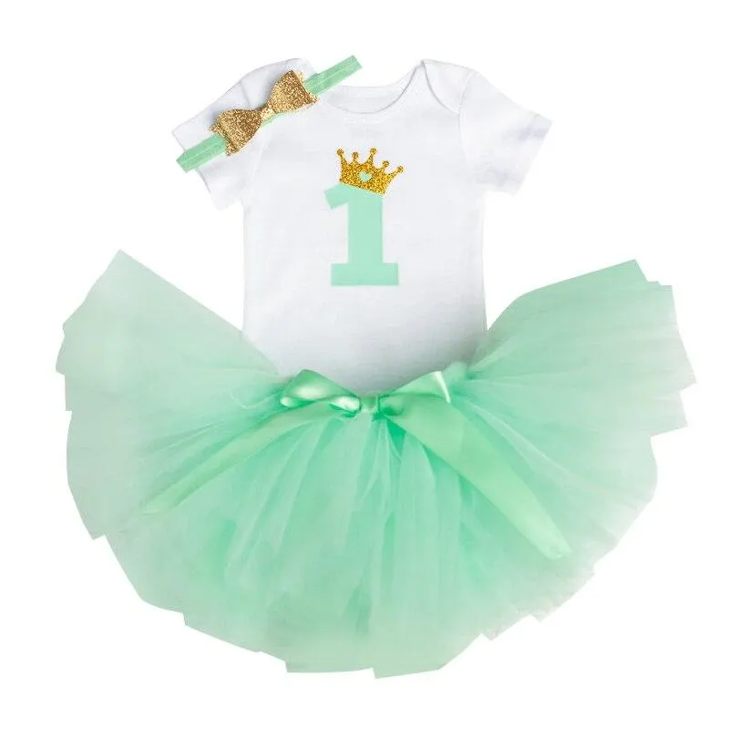 Fantasy 1 2 Year Birthday Baby Girl Dress Summer Girls Dots Clothes Kids Dresses For Girl Party Tutu Tutu Outfits 3pcs Clothing