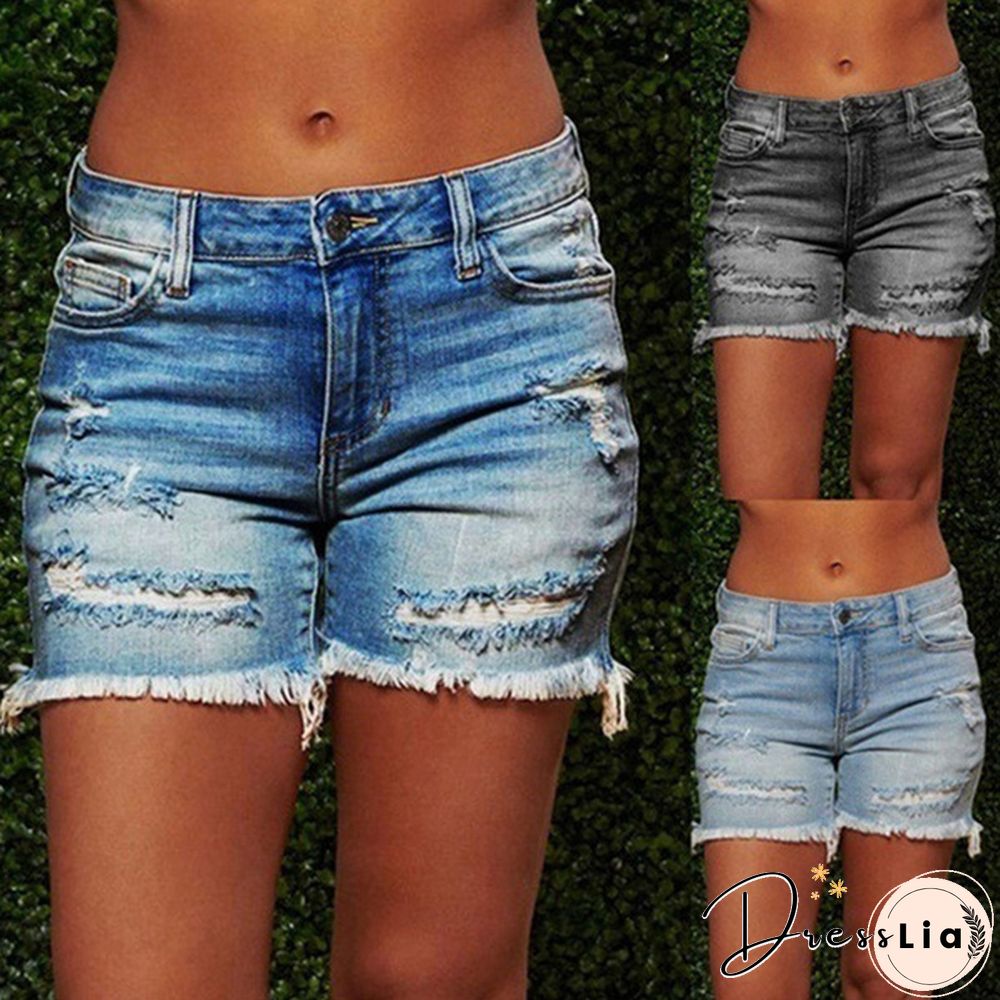 Plus Size Womens Ladies High Waist Short Jeans Shorts Denim Pants