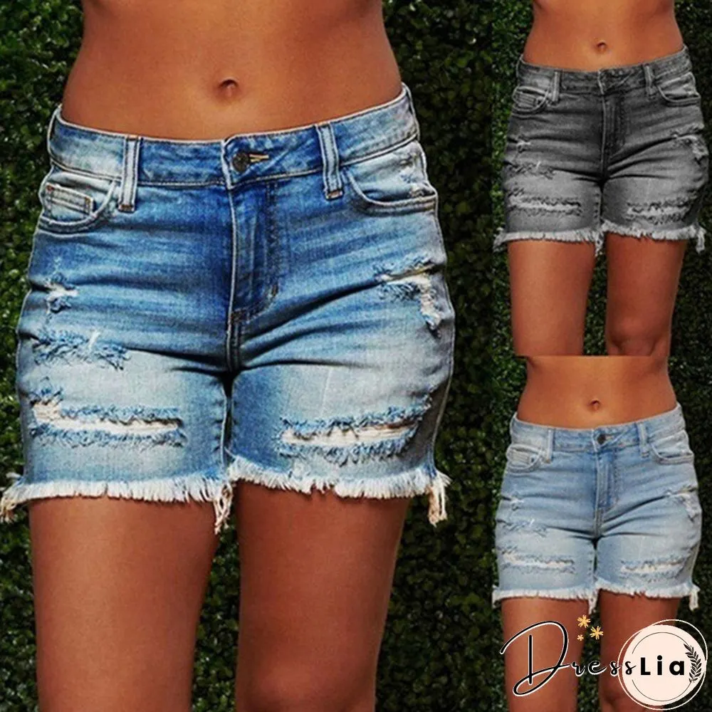 Plus Size Womens Ladies High Waist Short Jeans Shorts Denim Pants