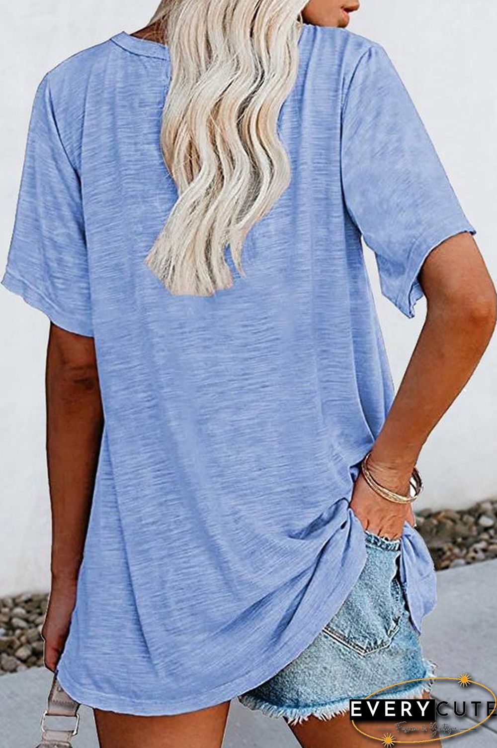Solid Color Casual Short Sleeve T-Shirt