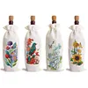 4pcs DIY Diamond Painting Wine Bag Kit Rhinestones Liquor Bottle Cover (Flower)