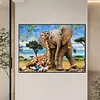 Diamond Painting-DIY Full Round Partial AB Drill Giraffe and Elephant(75x55cm)