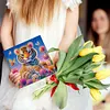 (US Local)6PCS Tiger DIY Diamond Art Greeting Cards Congratulations Cards & Gifts
