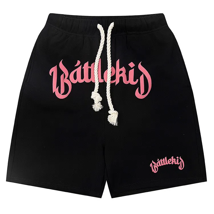Trendy Letters Puff Print Shorts