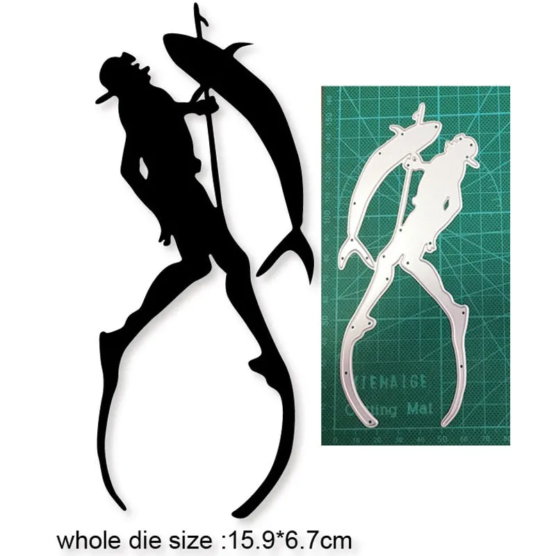Craft Metal Cutting Dies Cut Die Mold Man Fishing Decoration Scrapbooking Dies Craft Paper Knife Mould Blade Punch Stencils Dies