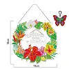 DIY Diamond Painting Hanging Wreath Kit Home Door Decor(Include Chain and Lamp Belt)
